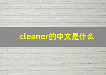 cleaner的中文是什么