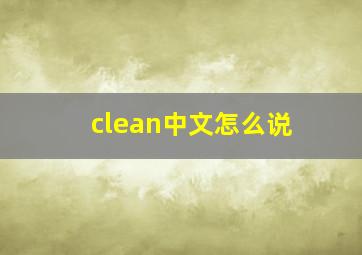 clean中文怎么说