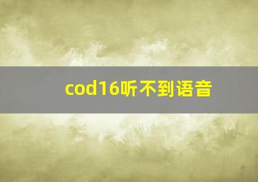 cod16听不到语音