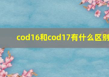 cod16和cod17有什么区别