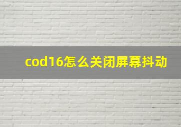 cod16怎么关闭屏幕抖动