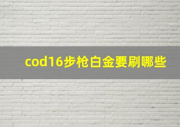 cod16步枪白金要刷哪些