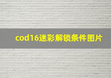 cod16迷彩解锁条件图片