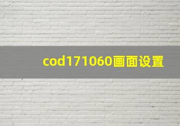 cod171060画面设置