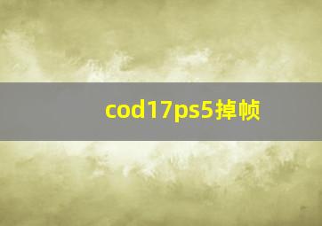 cod17ps5掉帧