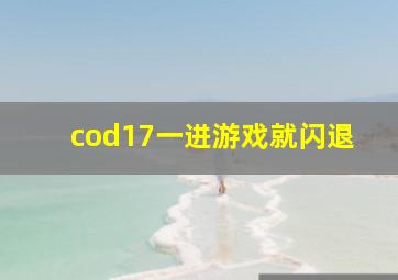 cod17一进游戏就闪退