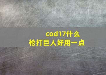 cod17什么枪打巨人好用一点