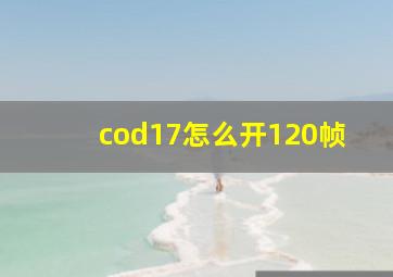 cod17怎么开120帧