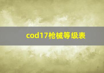 cod17枪械等级表