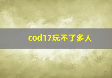 cod17玩不了多人