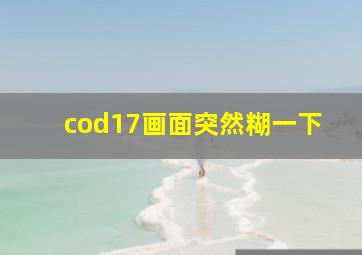 cod17画面突然糊一下