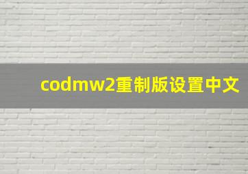 codmw2重制版设置中文