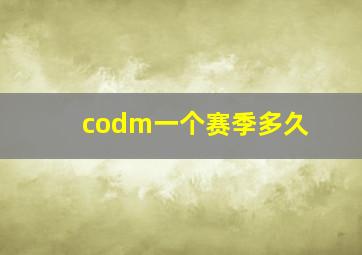 codm一个赛季多久