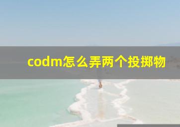 codm怎么弄两个投掷物