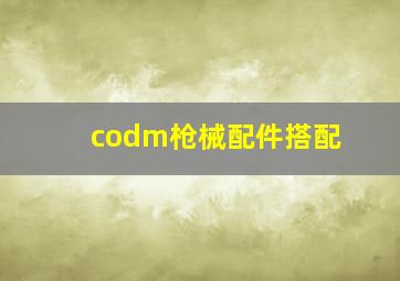 codm枪械配件搭配