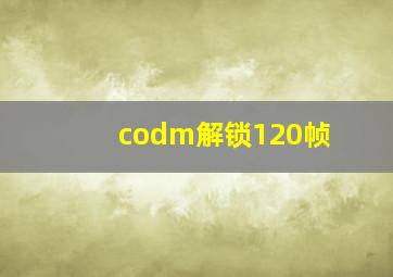 codm解锁120帧