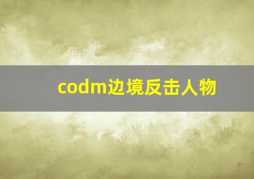 codm边境反击人物