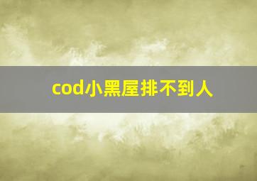 cod小黑屋排不到人