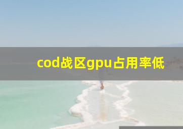 cod战区gpu占用率低