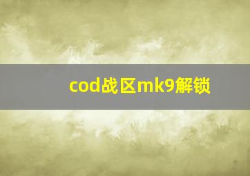 cod战区mk9解锁