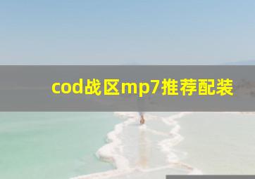 cod战区mp7推荐配装