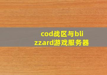 cod战区与blizzard游戏服务器