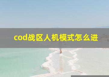 cod战区人机模式怎么进