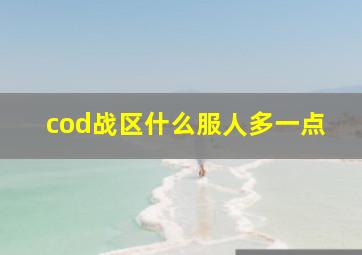 cod战区什么服人多一点