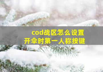 cod战区怎么设置开伞时第一人称按键