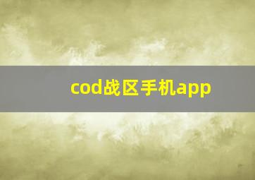 cod战区手机app