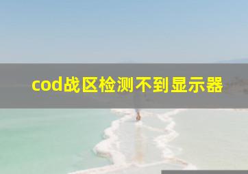 cod战区检测不到显示器