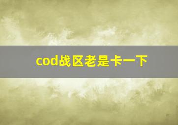 cod战区老是卡一下