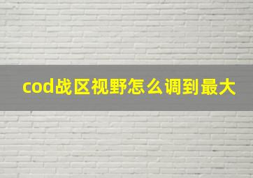 cod战区视野怎么调到最大