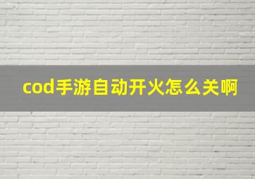 cod手游自动开火怎么关啊