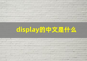 display的中文是什么