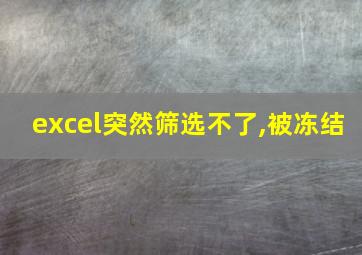 excel突然筛选不了,被冻结