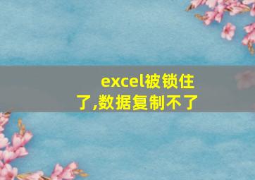 excel被锁住了,数据复制不了