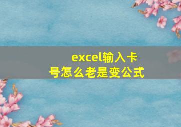 excel输入卡号怎么老是变公式