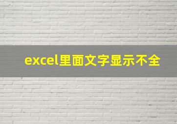 excel里面文字显示不全