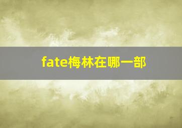 fate梅林在哪一部