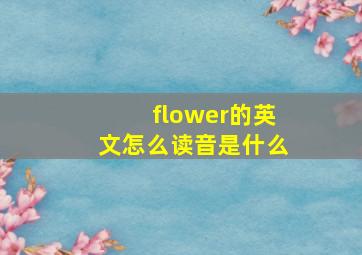 flower的英文怎么读音是什么