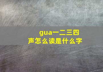 gua一二三四声怎么读是什么字