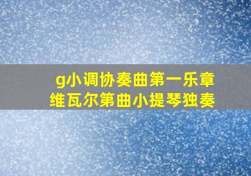 g小调协奏曲第一乐章维瓦尔第曲小提琴独奏