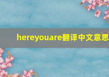 hereyouare翻译中文意思