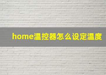 home温控器怎么设定温度