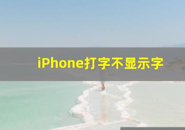 iPhone打字不显示字