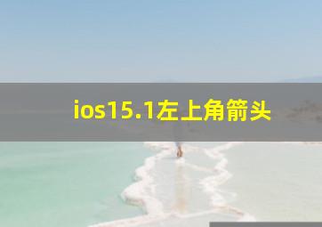 ios15.1左上角箭头