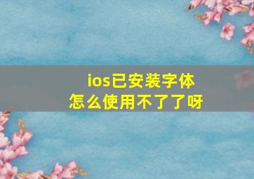 ios已安装字体怎么使用不了了呀