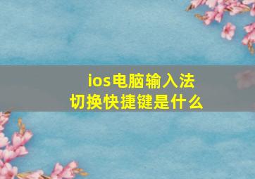 ios电脑输入法切换快捷键是什么