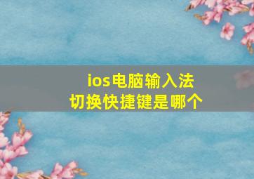 ios电脑输入法切换快捷键是哪个